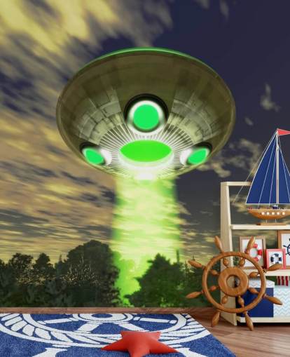 UFO over Woodland Wallpaper UFO over Woodland Wallpaper