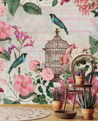 Birdcage Wallpaper Mural Birdcage Wallpaper Mural