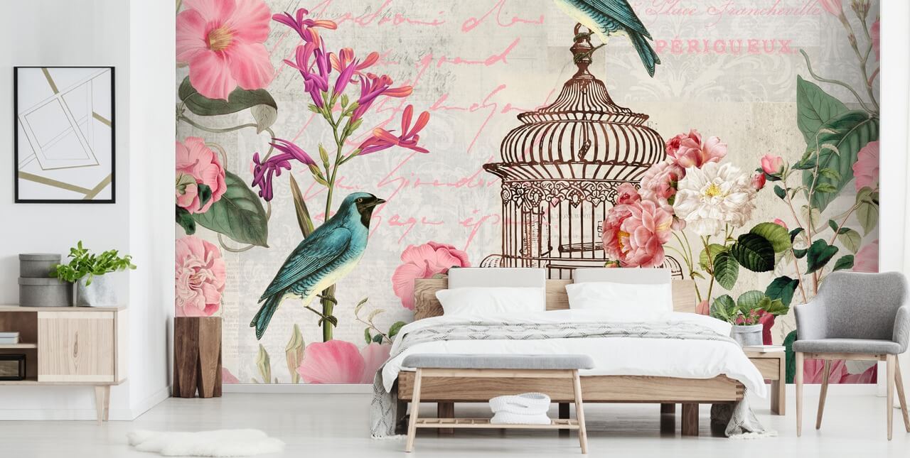 Birdcage Wallpaper Mural Birdcage Wallpaper Mural