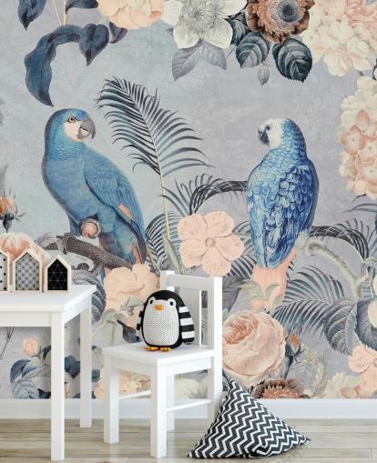 Papegøyer i kjærlighet Mural av Andrea Haase Papegøyer i kjærlighet Mural av Andrea Haase