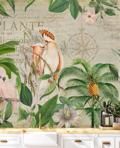 Nostalgic Cockatoo Jungle Mural by Andrea Haase Nostalgic Cockatoo Jungle Mural by Andrea Haase