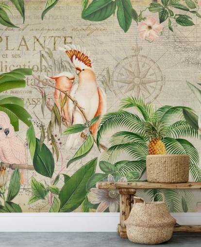 Nostalgisk Cockatoo Jungle Mural av Andrea Haase Nostalgisk Cockatoo Jungle Mural av Andrea Haase