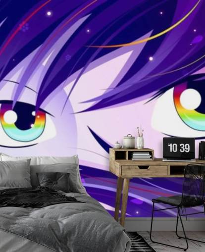 purple hair and rainbow eyes wallpaper purple hair and rainbow eyes wallpaper