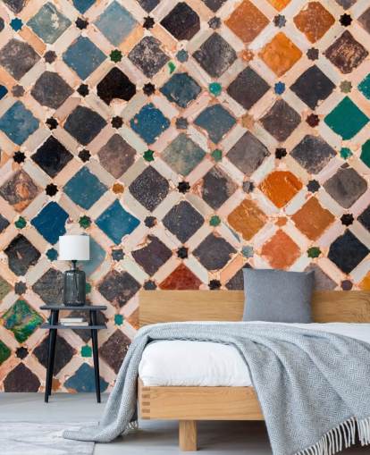 colourful vintage arabic tile wallpaper colourful vintage arabic tile wallpaper