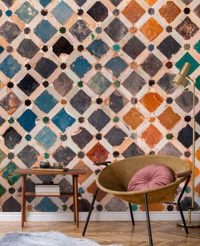 colourful vintage arabic tile wallpaper colourful vintage arabic tile wallpaper