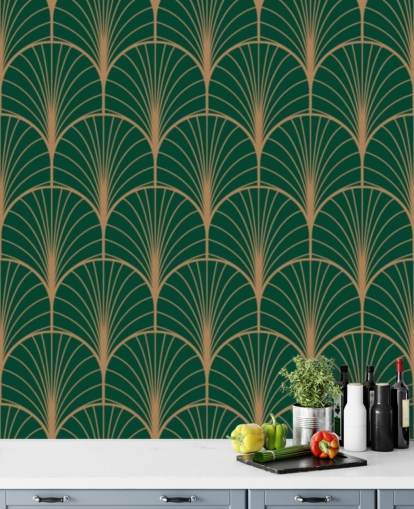 Emerald Green Art Deco Wallpaper Emerald Green Art Deco Wallpaper