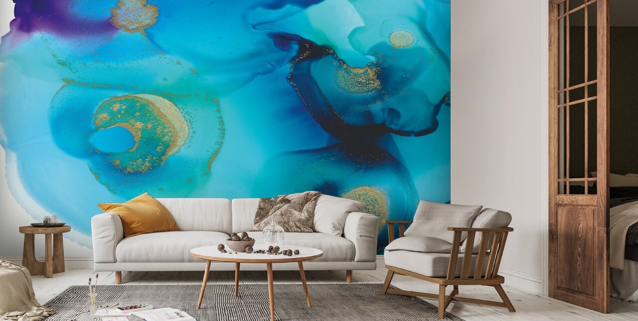 Deep Blue Wall Mural by Katy Smeets | Wallsauce UK