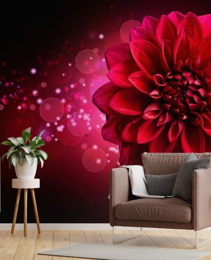 Fondo de pantalla de flores de dalia roja grande Fondo de pantalla de flores de dalia roja grande