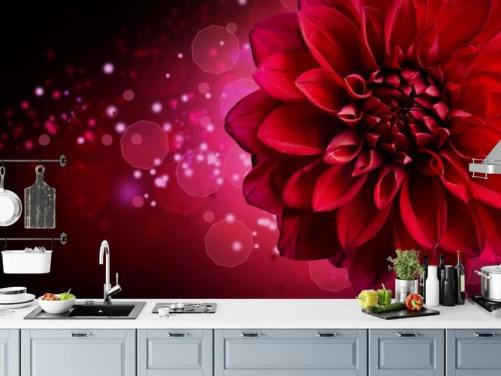 Groot rood dahliabloembehang