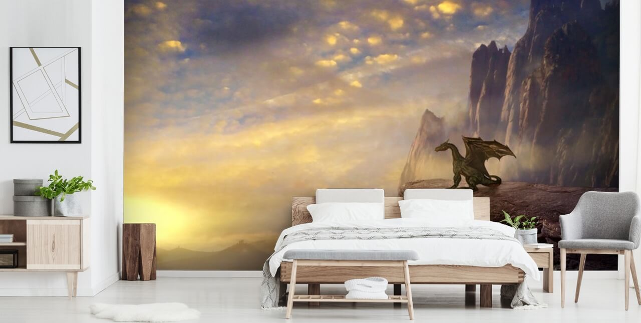 Dragon Cliff Fantasy Wallpaper