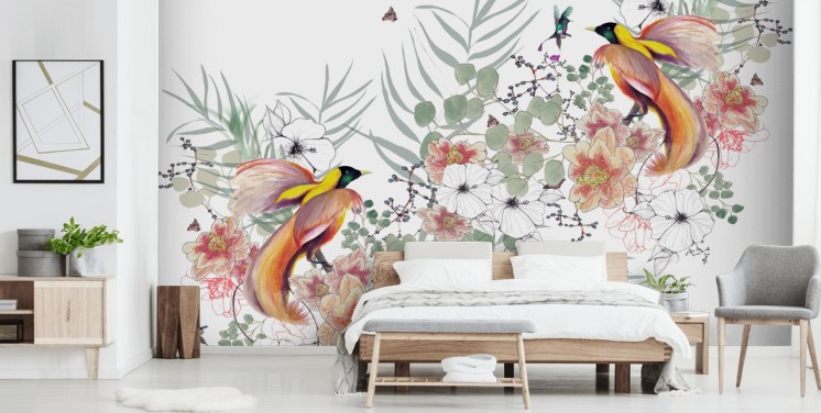 Bird of Paradise Muurschildering van Kelly Kratzing