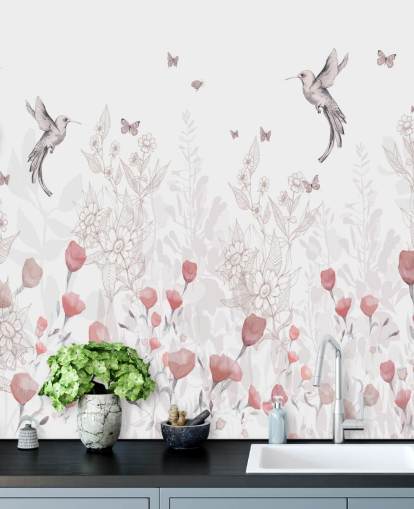 Mural Sweet Blooms por Kelly Kratzing Mural Sweet Blooms por Kelly Kratzing
