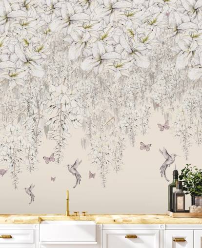 Sweet Lilies Muurschildering van Kelly Kratzing Sweet Lilies Muurschildering van Kelly Kratzing