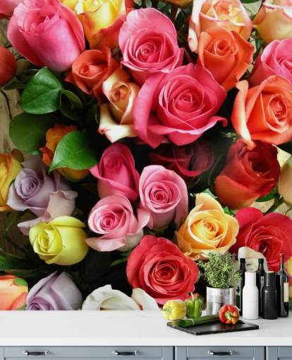 Décoration murale Roses colorées Décoration murale Roses colorées