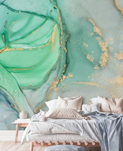 blue and green customisable marble wallpaper called Clear Ocean Watercolour for bathrooms, kitchens and living rooms blue and green customisable marble wallpaper called Clear Ocean Watercolour for bathrooms, kitchens and living rooms