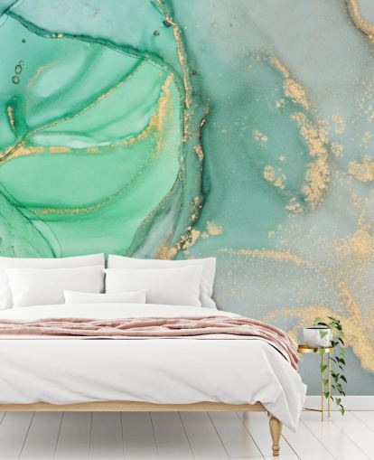 blue and green customisable marble wallpaper called Clear Ocean Watercolour for bathrooms, kitchens and living rooms blue and green customisable marble wallpaper called Clear Ocean Watercolour for bathrooms, kitchens and living rooms