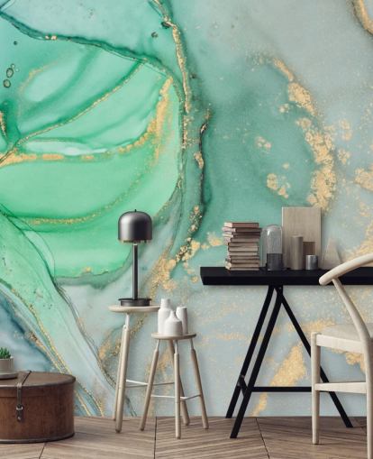 blue and green customisable marble wallpaper called Clear Ocean Watercolour for bathrooms, kitchens and living rooms blue and green customisable marble wallpaper called Clear Ocean Watercolour for bathrooms, kitchens and living rooms