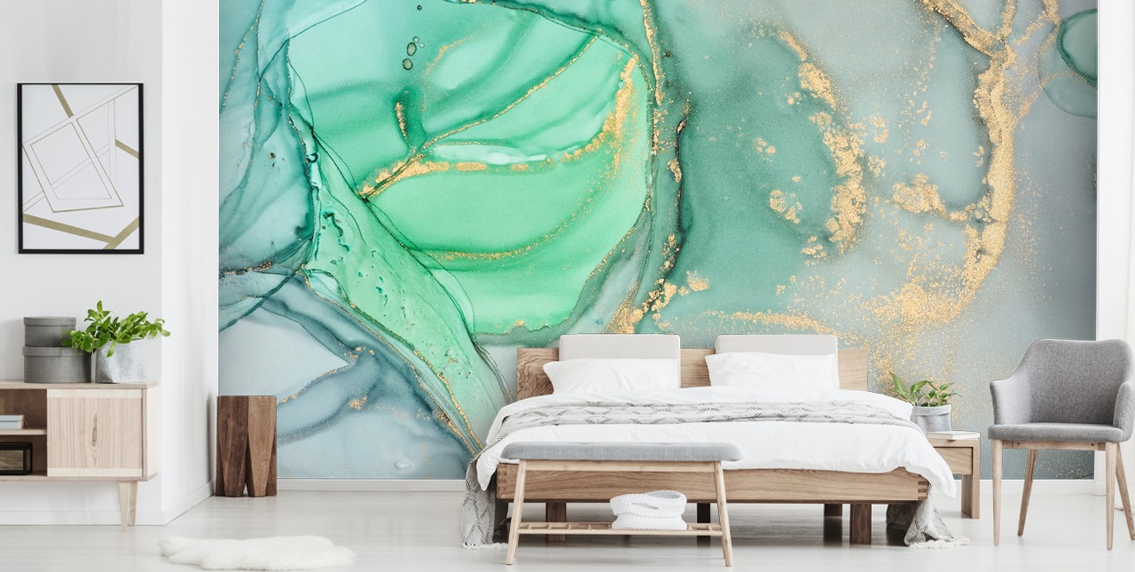 blå och grön anpassningsbar marmor tapet kallad Clear Ocean Watercolour för badrum, kök och vardagsrum blå och grön anpassningsbar marmor tapet kallad Clear Ocean Watercolour för badrum, kök och vardagsrum