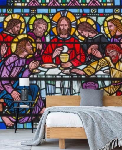 Jesus e os discípulos na última ceia vitral papel de parede Jesus e os discípulos na última ceia vitral papel de parede