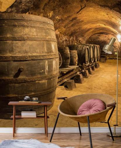 brun 3d vinkjeller tapet veggmaleri kalt Old Wooden Barrels in the Wine Cellar for kjøkken brun 3d vinkjeller tapet veggmaleri kalt Old Wooden Barrels in the Wine Cellar for kjøkken