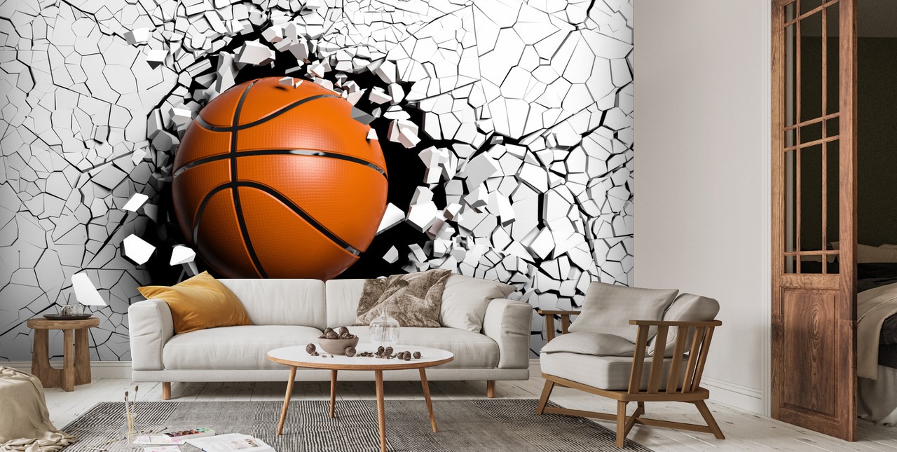 Basketball Explosion Mural | Wallsauce US