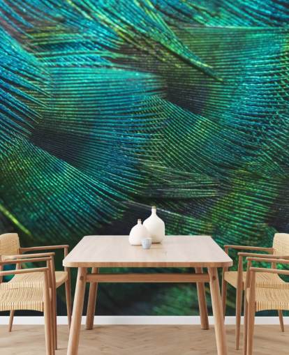 Closeup Peacock Feathers Wall Mural Closeup Peacock Feathers Wall Mural