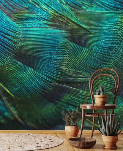 Closeup Peacock Feathers Wall Mural Closeup Peacock Feathers Wall Mural