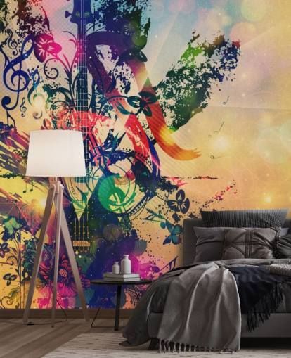 Grunge Guitar Wall Mural Grunge Guitar Wall Mural