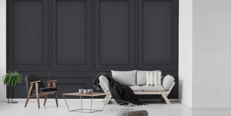 3D off svart panel tapet