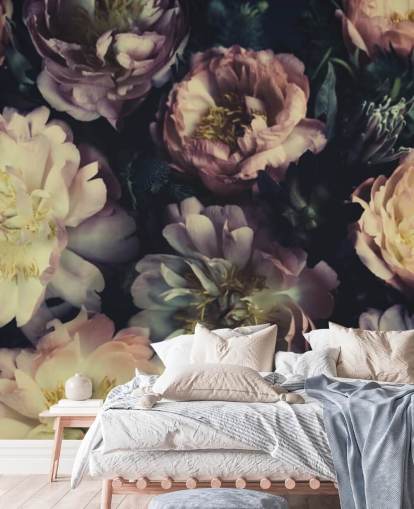 murale floreale viola personalizzabile chiamato Purple Roses per camere da letto, salotti e sale da pranzo murale floreale viola personalizzabile chiamato Purple Roses per camere da letto, salotti e sale da pranzo