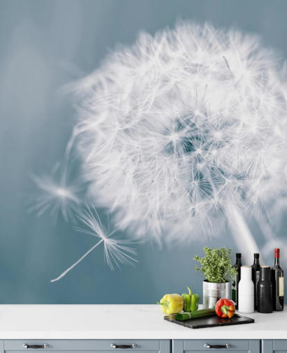 grå maskros tapetväggmålning kallad Dandelion Clock för sovrum, kontor och badrum grå maskros tapetväggmålning kallad Dandelion Clock för sovrum, kontor och badrum