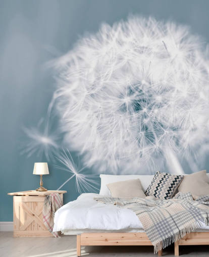 grey dandelion wallpaper mural called Dandelion Clock for bedrooms, offices and bathrooms grey dandelion wallpaper mural called Dandelion Clock for bedrooms, offices and bathrooms