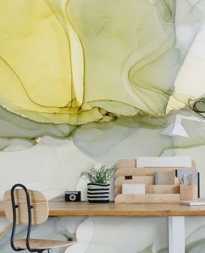 papier peint aquarelle personnalisé jaune et gris appelé Aquarelle grise et moutarde pour les cuisines ou les salles de bain papier peint aquarelle personnalisé jaune et gris appelé Aquarelle grise et moutarde pour les cuisines ou les salles de bain