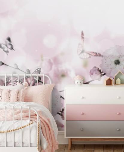 Flowers background with amazing spring sakura with butterflies. Flowers of cherries. Flowers background with amazing spring sakura with butterflies. Flowers of cherries.