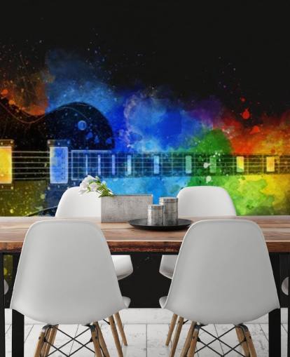 colourful paint around guitar wallpaper colourful paint around guitar wallpaper