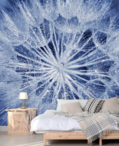 Closeup of Blue Dandelion Mural Closeup of Blue Dandelion Mural