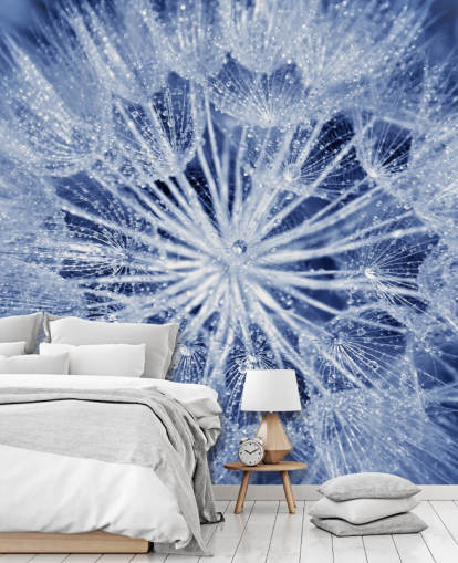 Closeup of Blue Dandelion Mural Closeup of Blue Dandelion Mural