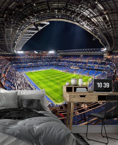 carta da parati murale personalizzabile con stadio di calcio chiamato Santiago Bernabéu per camere da letto, grotte e bar carta da parati murale personalizzabile con stadio di calcio chiamato Santiago Bernabéu per camere da letto, grotte e bar