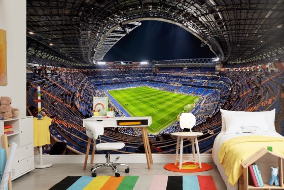Panoraama jalkapallostadion Taustakuva seinämaalaus