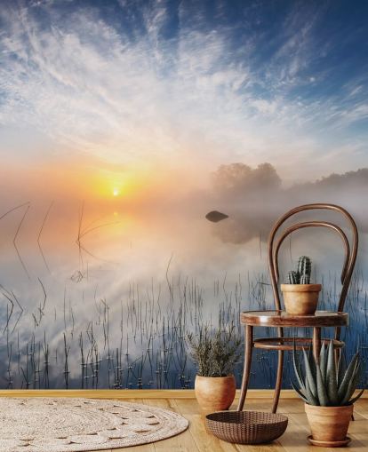 sunrise misty lake wallpaper sunrise misty lake wallpaper