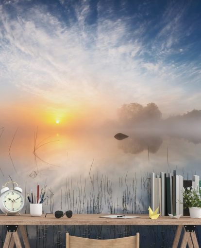 sunrise misty lake wallpaper sunrise misty lake wallpaper