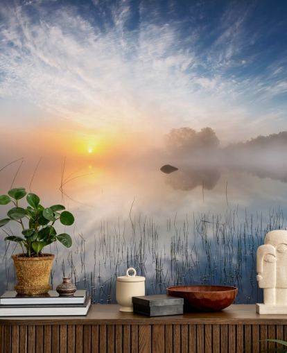 sunrise misty lake wallpaper sunrise misty lake wallpaper