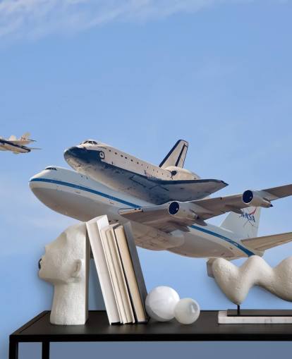 Flyga i historia - Rymdfärjan väggmålning Flyga i historia - Rymdfärjan väggmålning