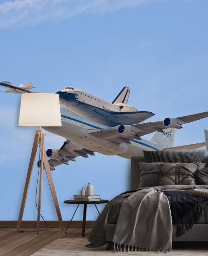 Flyga i historia - Rymdfärjan väggmålning Flyga i historia - Rymdfärjan väggmålning