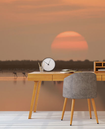 Flamingoer av Sunrise Veggmaleri Flamingoer av Sunrise Veggmaleri