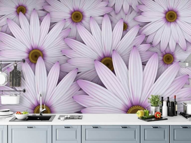 Daisy Blooms Wallpaper Wall Mural by Magic Murals