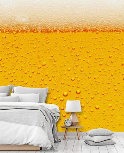 Bierglas Nahaufnahme von Schaum und Blasen Wandgemälde Bierglas Nahaufnahme von Schaum und Blasen Wandgemälde