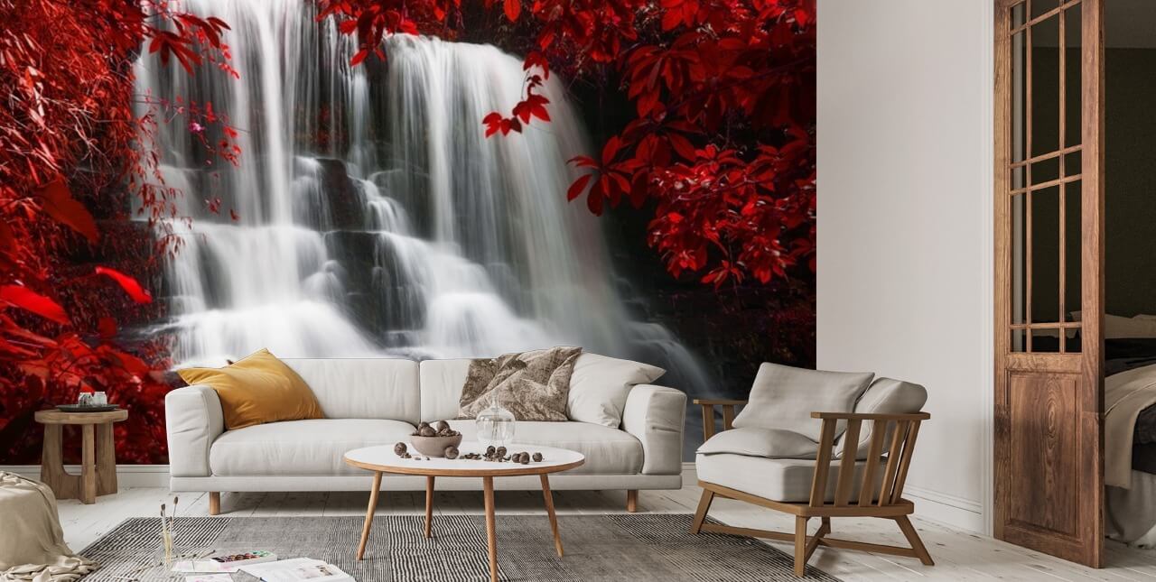 Red Autumn Wallpaper | Wallsauce UK