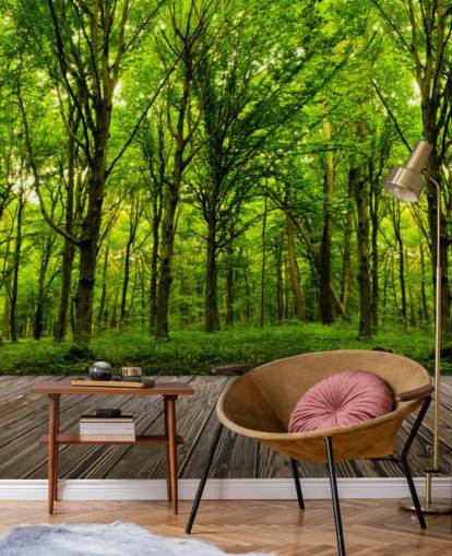 Grön skog av hus tapet Grön skog av hus tapet