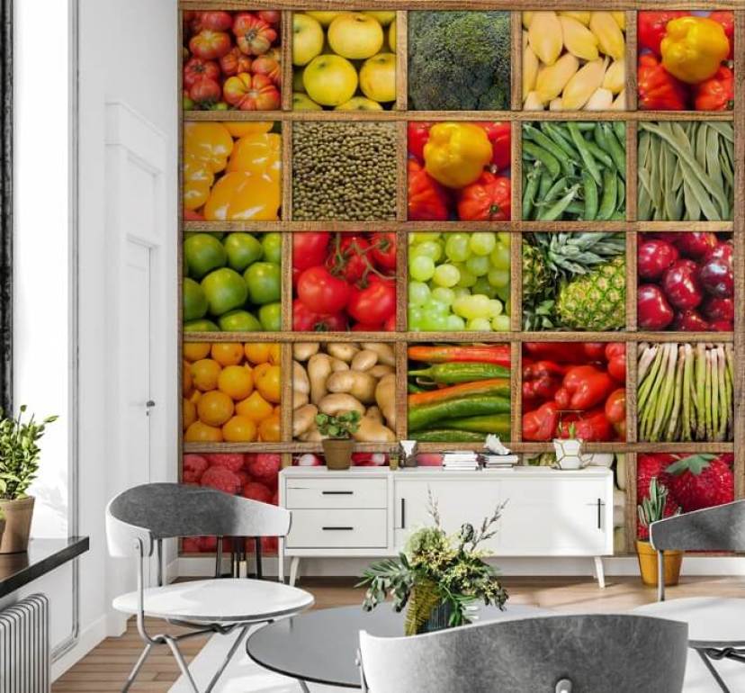 Sticker Yard Vinyl Waterproof Kitchen Veg and Fresh Vegetables Wallpaper/Wall  Sticker (Multicolour, 60cm X 46cm) : Amazon.in: Home Improvement